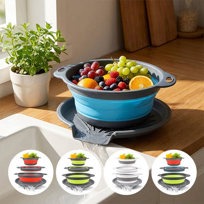 📢📢50% OFF！！ Foldable Drainer Basket with Water Channel Base