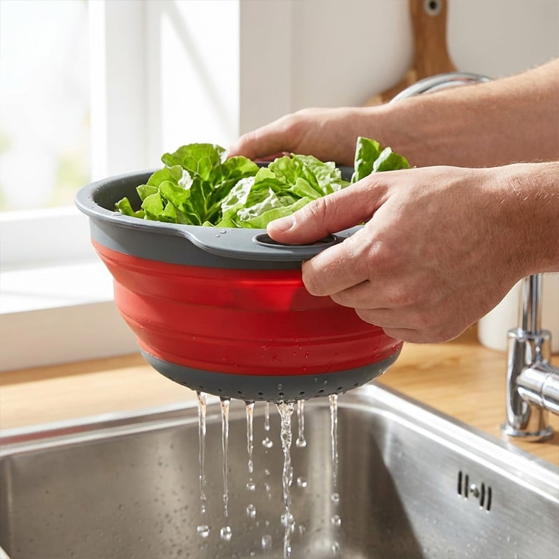 📢📢50% OFF！！ Foldable Drainer Basket with Water Channel Base