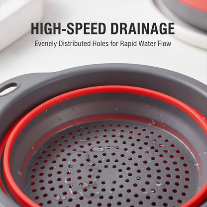 📢📢50% OFF！！ Foldable Drainer Basket with Water Channel Base