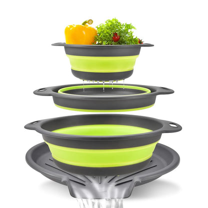 📢📢50% OFF！！ Foldable Drainer Basket with Water Channel Base