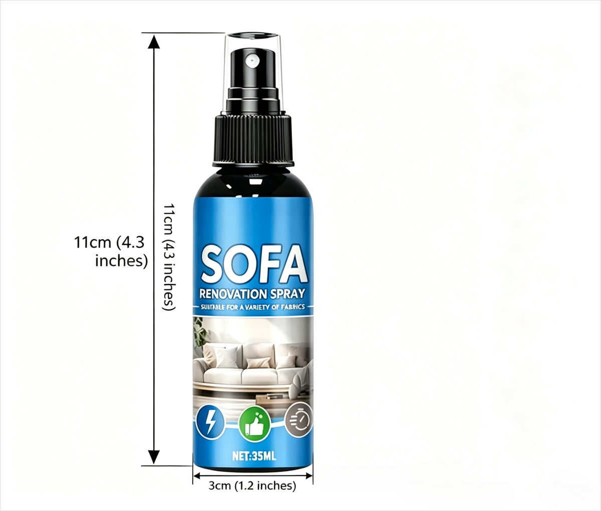 No‑Rinse Fabric Cleaner Spray – Just spray & wipe – no water, no rinsing. Perfect for sofas.