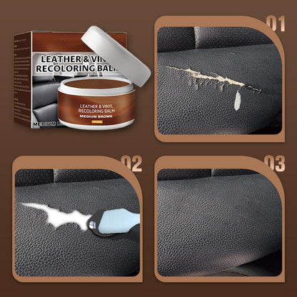 🔥Leather & Vinyl Recoloring Balm🛋️ Leather Repair Paste Fix Scuffs Restore Faded Leather