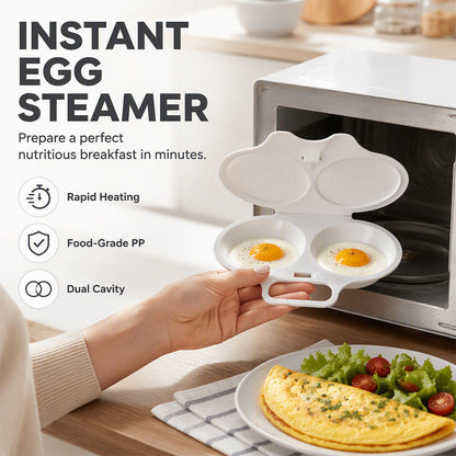 🥚 BUY 2 GET 1 FREE! Dual-Cavity Microwave Egg Poacher | Quick & Healthy Breakfast in Minutes 🍳