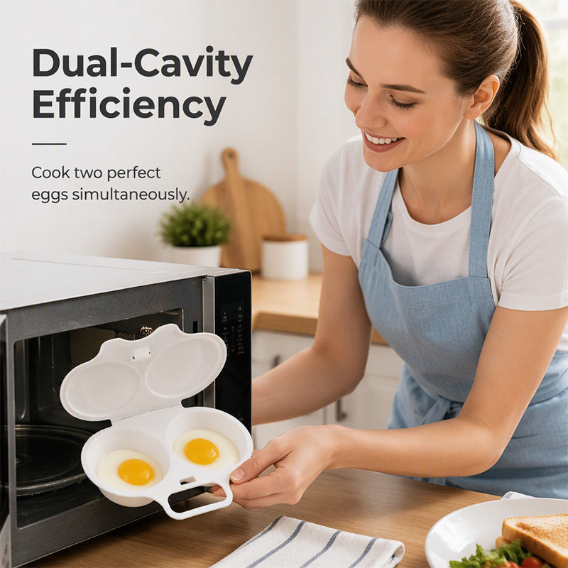 🥚 BUY 2 GET 1 FREE! Dual-Cavity Microwave Egg Poacher | Quick & Healthy Breakfast in Minutes 🍳