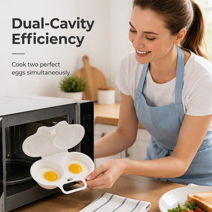 🥚 BUY 2 GET 1 FREE! Dual-Cavity Microwave Egg Poacher | Quick & Healthy Breakfast in Minutes 🍳
