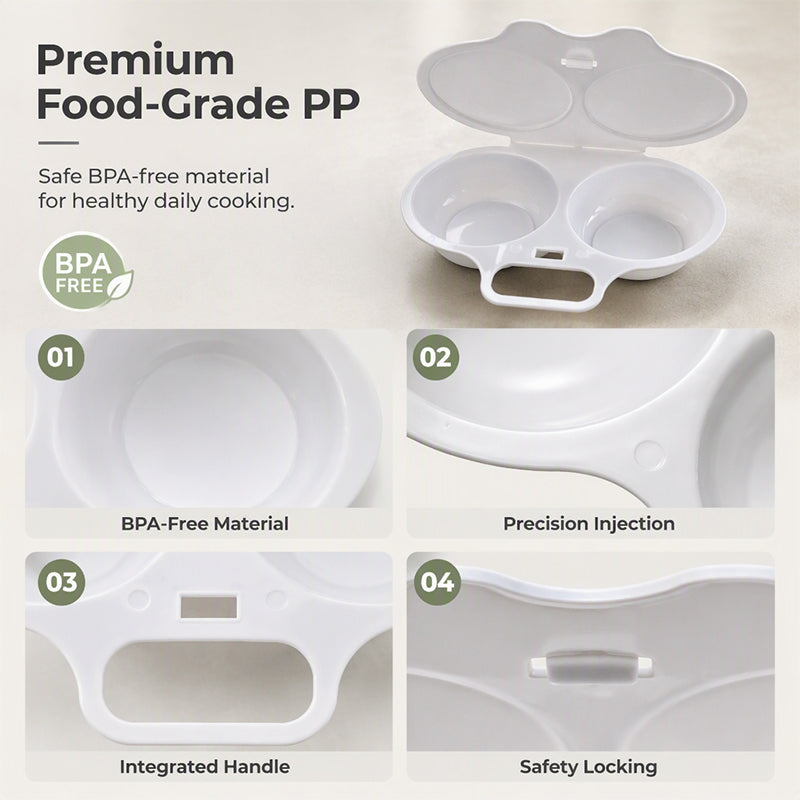 🥚 BUY 2 GET 1 FREE! Dual-Cavity Microwave Egg Poacher | Quick & Healthy Breakfast in Minutes 🍳