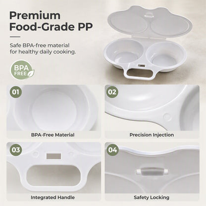 🥚 BUY 2 GET 1 FREE! Dual-Cavity Microwave Egg Poacher | Quick & Healthy Breakfast in Minutes 🍳