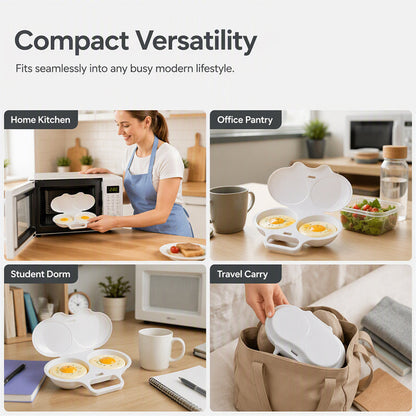 🥚 BUY 2 GET 1 FREE! Dual-Cavity Microwave Egg Poacher | Quick & Healthy Breakfast in Minutes 🍳