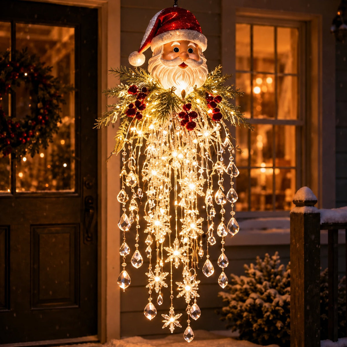 🎁Last Day 50% OFF✨Crystal Falls Christmas Lights—Hanging Snowflakes and Crystal LED Porch Decorations ❄️