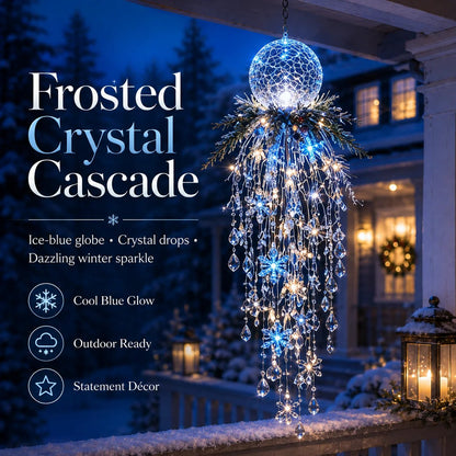 🎁Last Day 50% OFF✨Crystal Falls Christmas Lights—Hanging Snowflakes and Crystal LED Porch Decorations ❄️